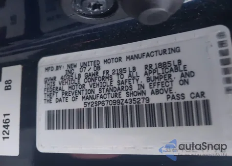 2009 Pontiac Vibe из США, поврежденный, VIN 5Y2SP67099Z435279